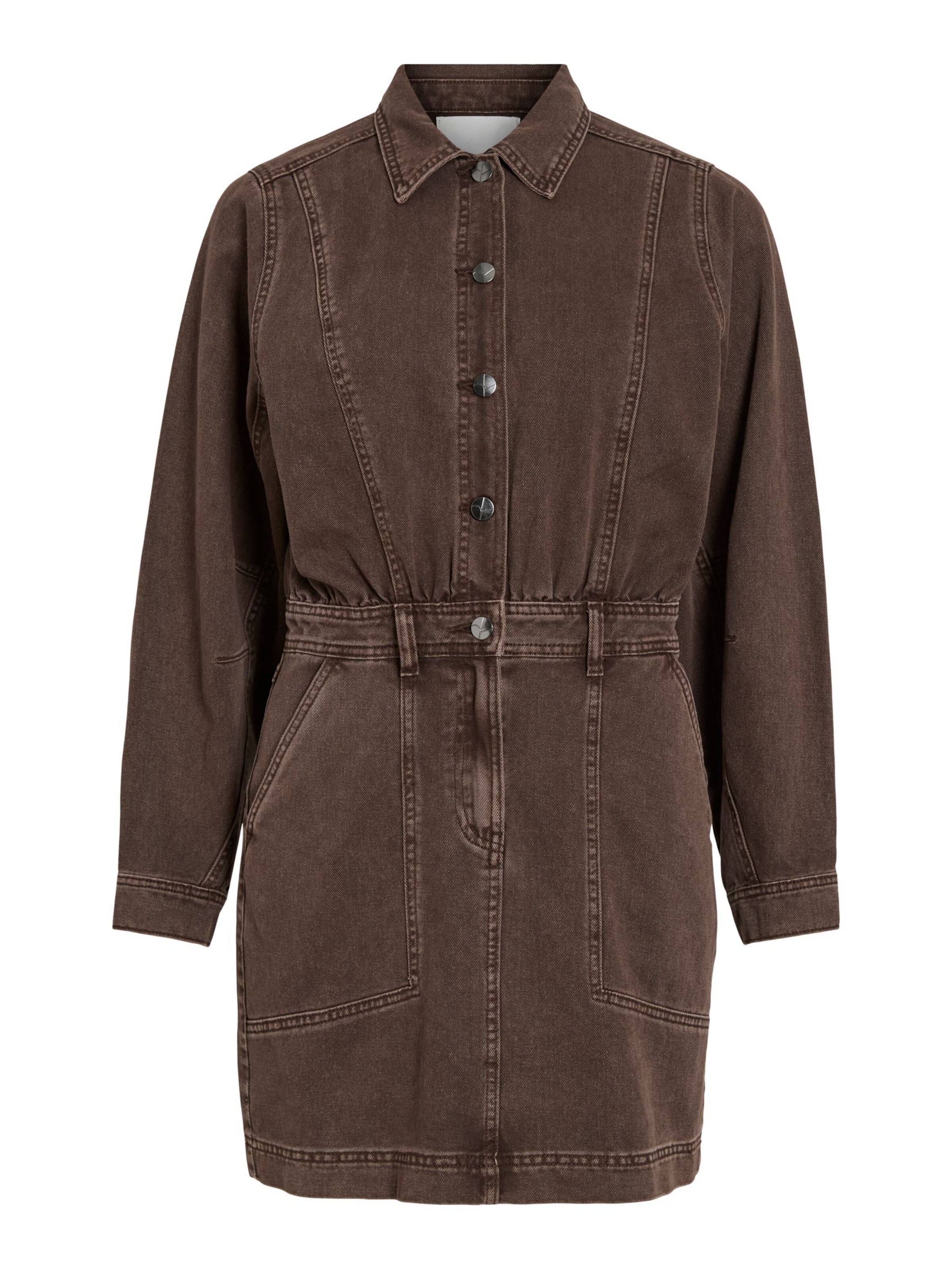 ROUGE EDIT Jeanskleid in Braun: Vorderseite