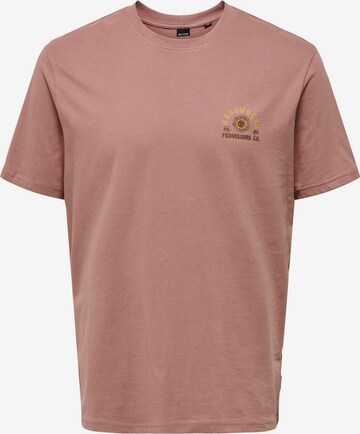 T-Shirt 'MANUEL' Only & Sons en rose : devant
