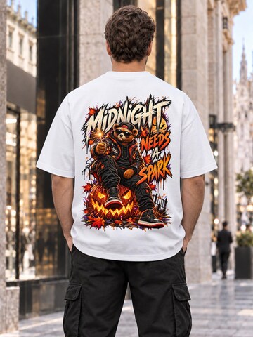 LUNØIR Studio Shirt 'BOSS Midnight Spark'‌‌‌ in Weiß