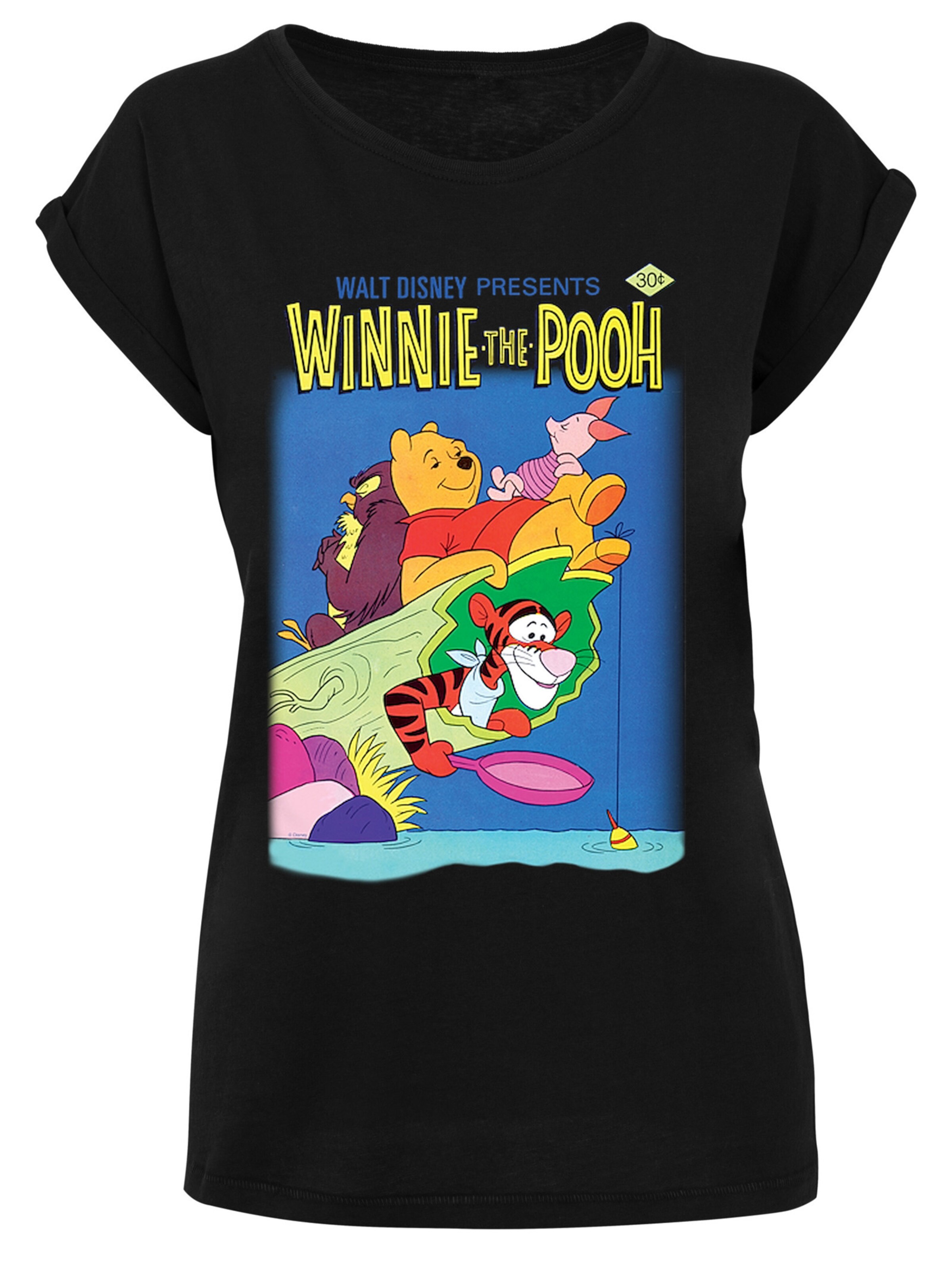 T-shirt 'Disney Winnie Puuh Poster' F4NT4STIC en noir : devant
