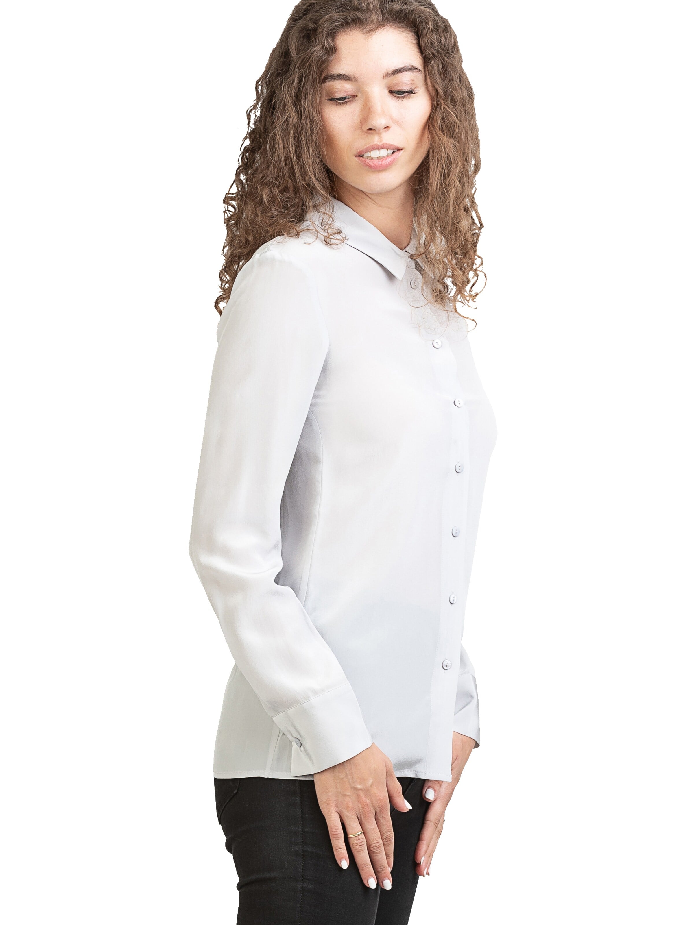 Camicia da donna 'Seidenbluse Collettoseta' di Posh Gear in grigio