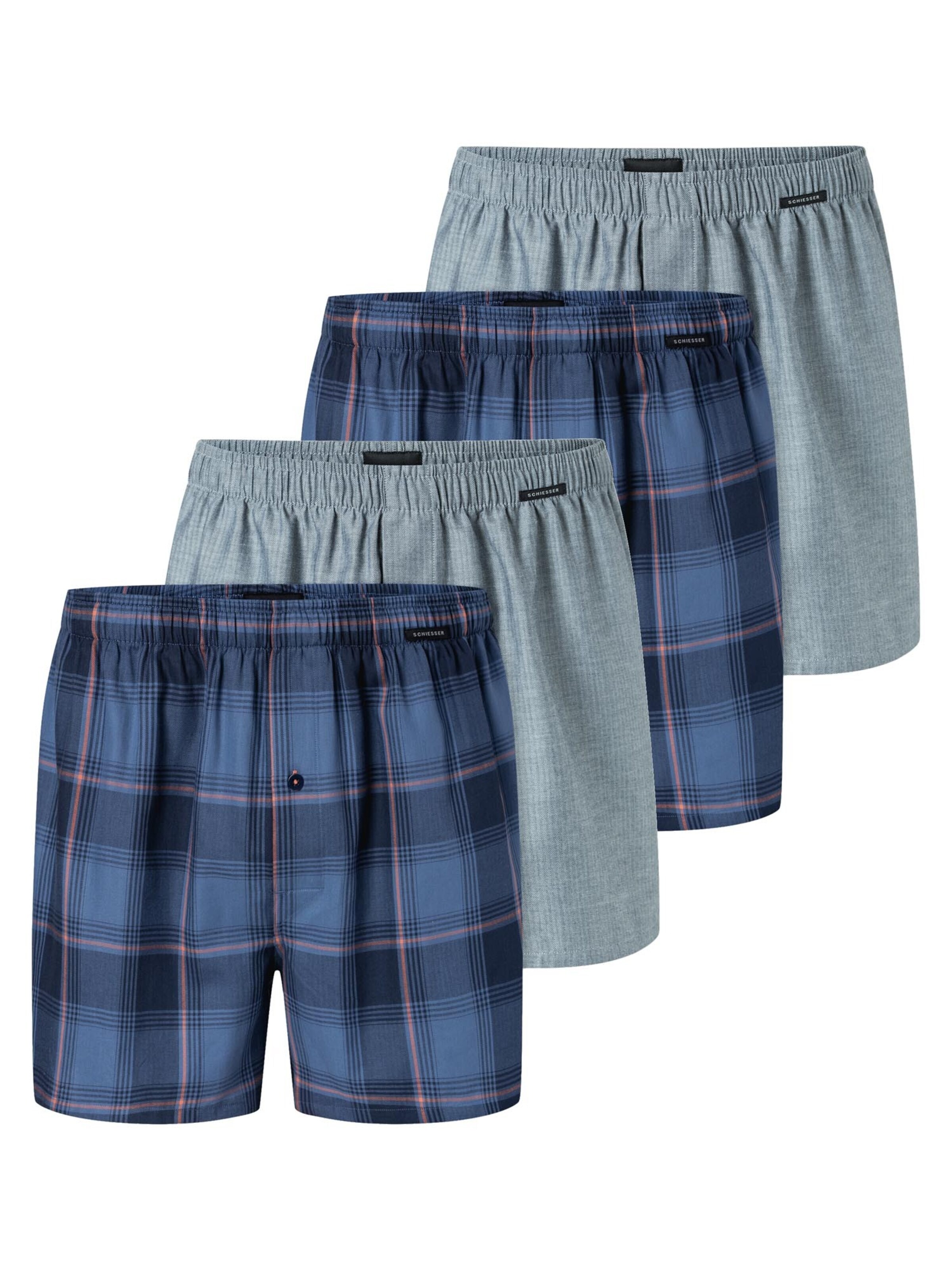 SCHIESSER Boxershorts 'Web' in Blauw: voorkant