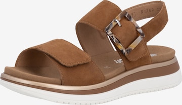 Sandales à lanières REMONTE en marron : devant