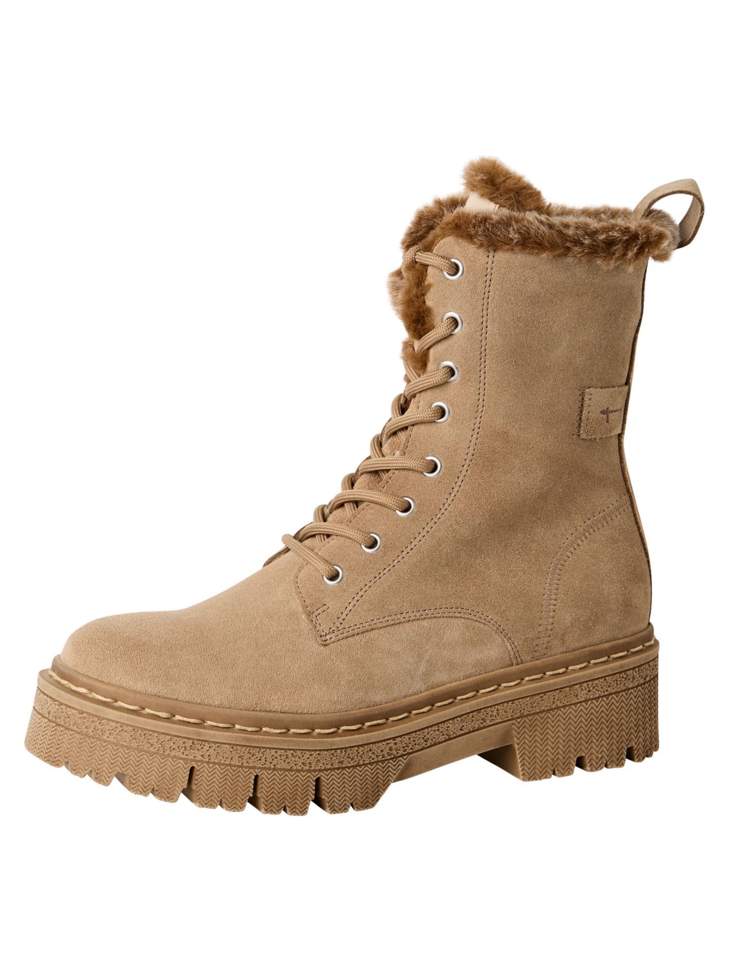 Bottines à lacets Tamaris en beige : devant