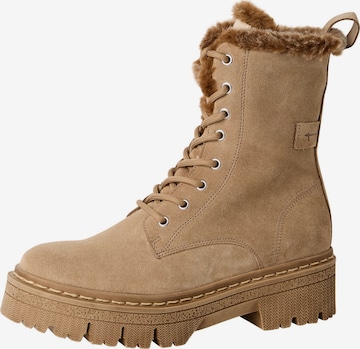 Stivaletto stringato di Tamaris in beige: frontale