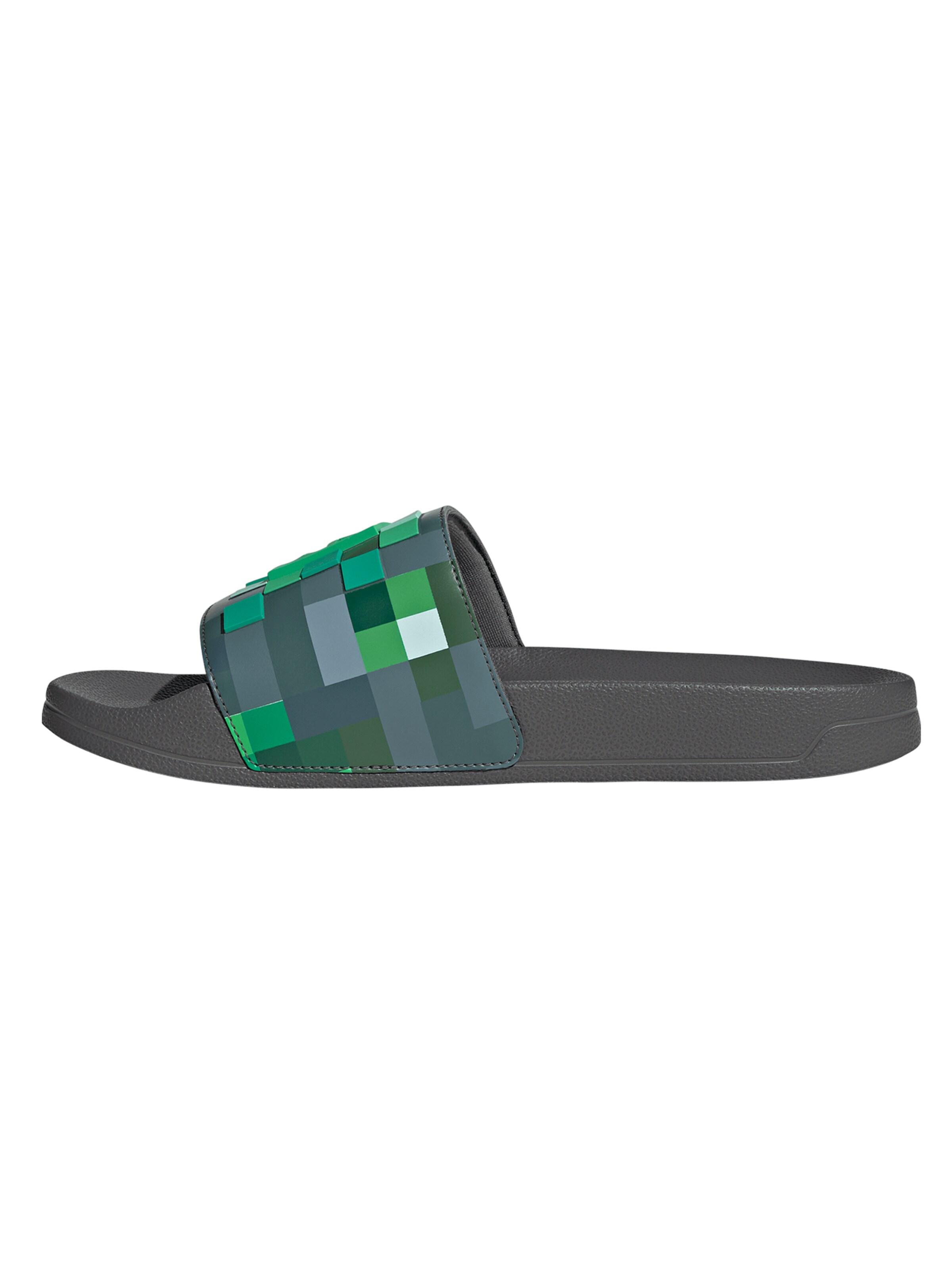 ADIDAS SPORTSWEAR Beach & swim shoe 'ADILETTE SHOWER - MINECRAFT' in 38 in Anthracite / Light green / Dark green / White, Item view