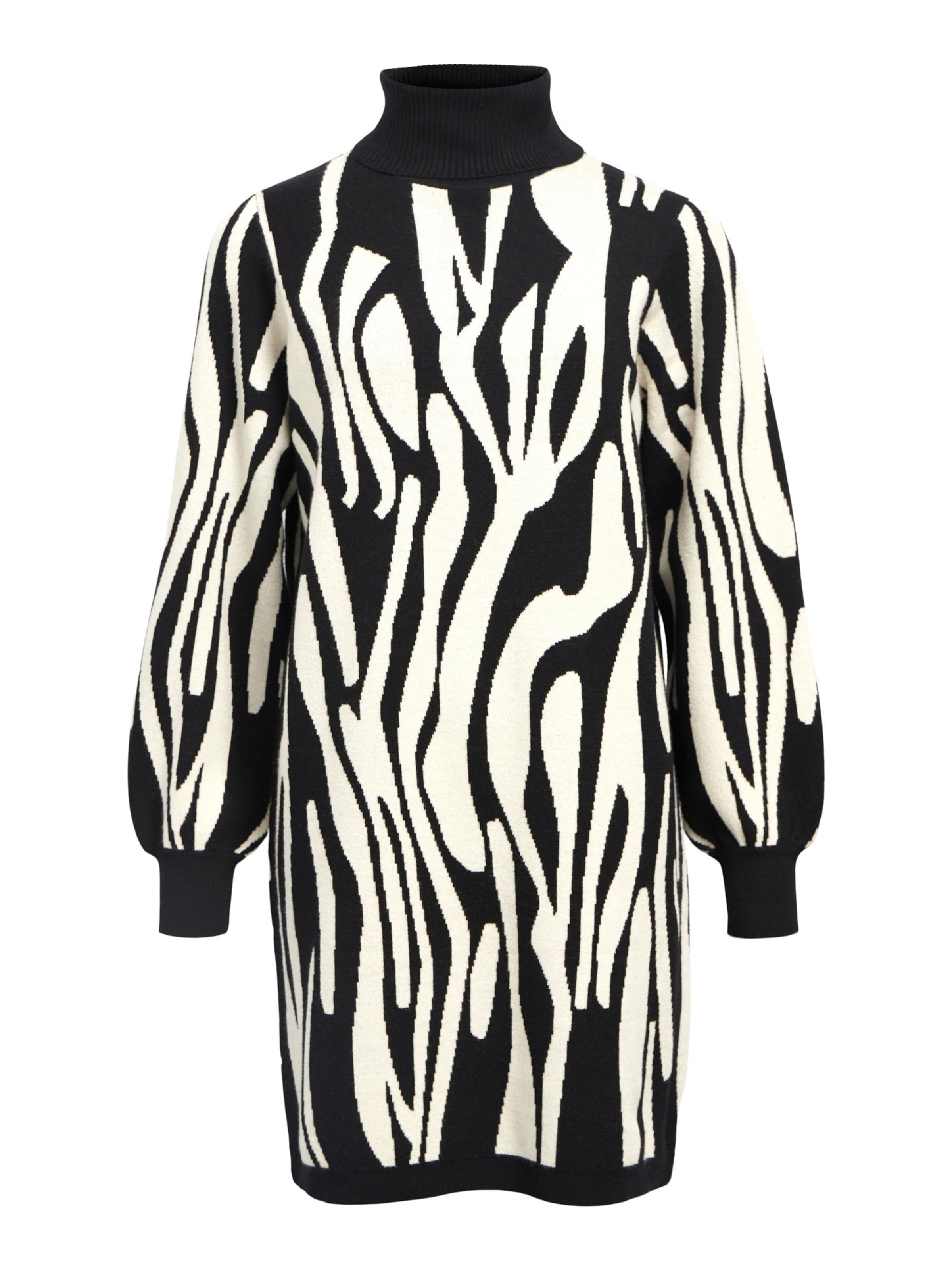 OBJECT Gebreide jurk 'RAY' in Zwart: voorkant