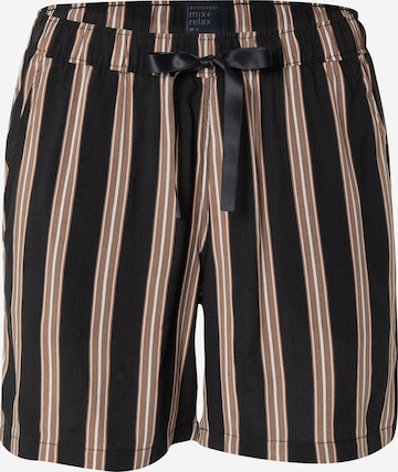 SCHIESSER Pajama Pants 'Mix & Relax' in Black: front