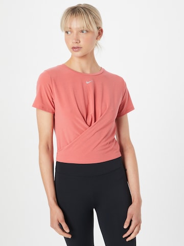 NIKE Funkcionalna majica 'One Luxe' | roza barva: sprednja stran