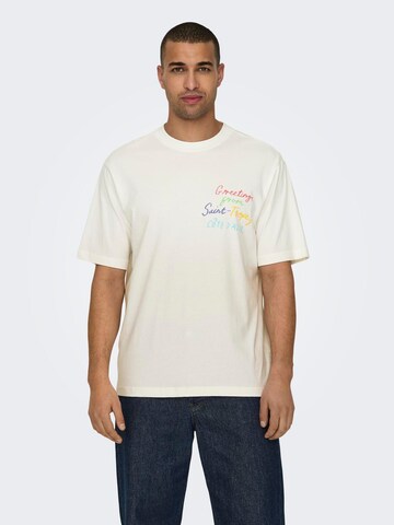 Only & Sons T-Shirt 'MANI' in Weiß: predná strana