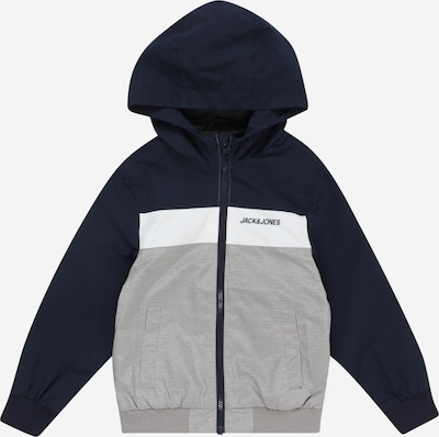 Jack & Jones Junior Veste mi-saison 'RUSH' en bleu marine / gris chiné / blanc, Vue avec produit