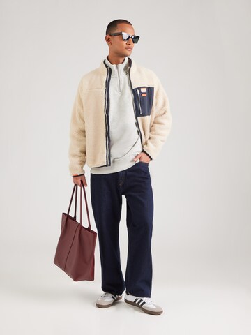 Superdry Fleece jacket in Beige