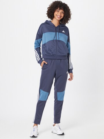 mėlyna ADIDAS SPORTSWEAR Treniruočių kostiumas 'Bold Block': priekis