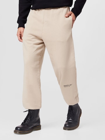 REPLAY Tapered Broek in Beige: voorkant