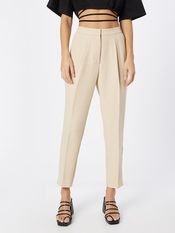 NA-KD Regular Pleated Pants in Beige: front