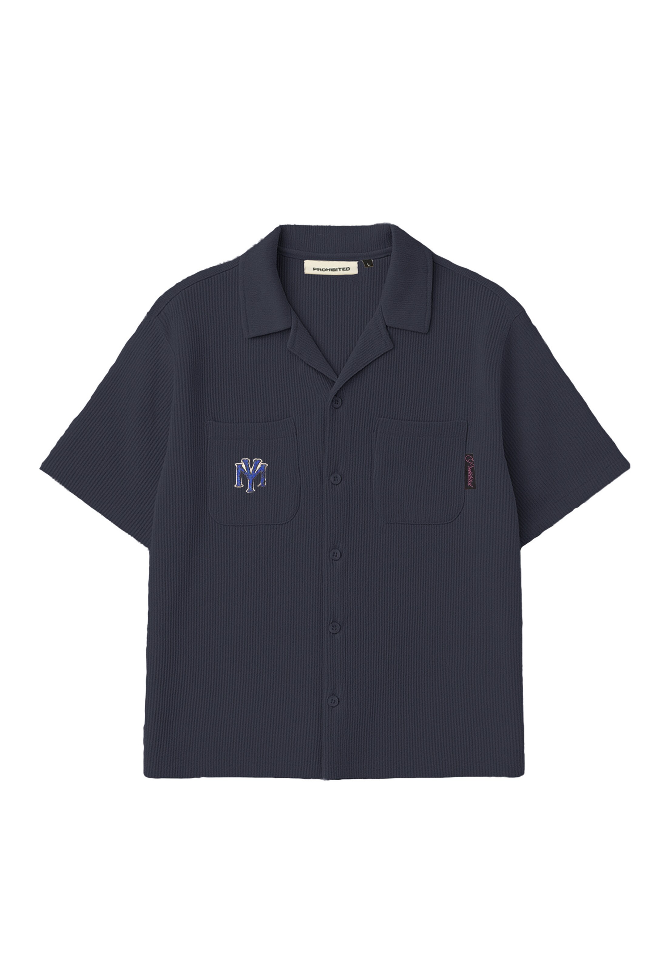 Prohibited Comfort fit Overhemd 'Côte d’Azur' in Blauw: voorkant