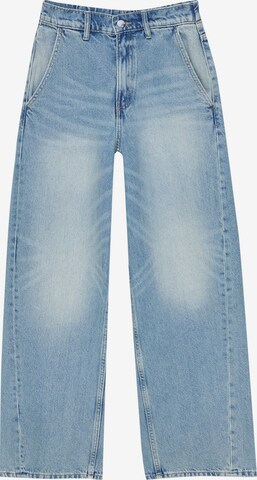 Pull&Bear Wide leg Jeans in Blauw: voorkant