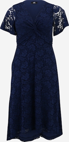Wallis Curve Koktejlové šaty – modrá: přední strana