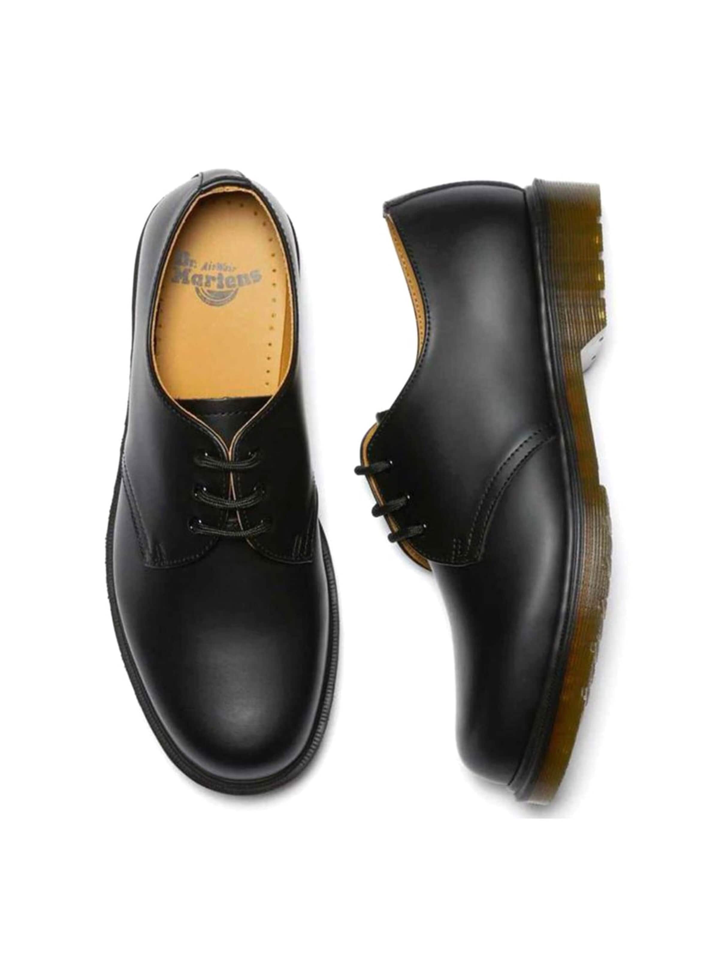 Chaussure à lacets 'Unisex 1461 Plain Welt Smooth Black Shoes' Dr. Martens en noir