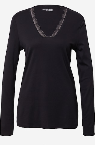 SCHIESSER Pajama Shirt in Black: front