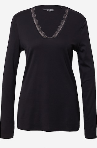 SCHIESSER Pajama shirt in Black: front