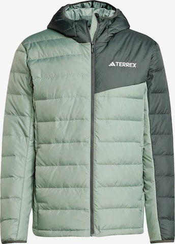 ADIDAS TERREX - Chaqueta de montaña 'Multi Light Down Hooded' en verde: frente