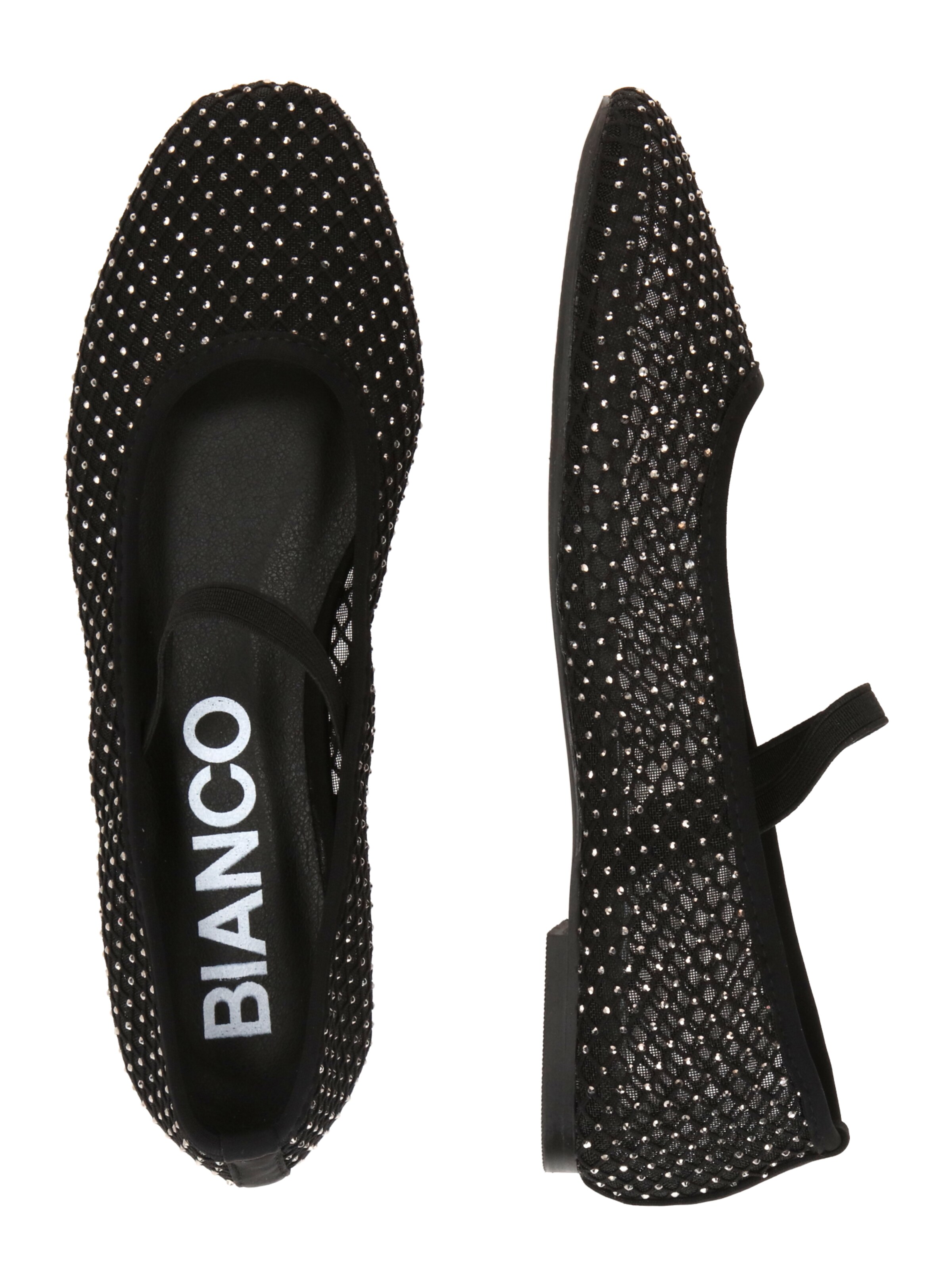 Bianco Μπαλαρίνα με λουράκια 'Alilja' σε μαύρο