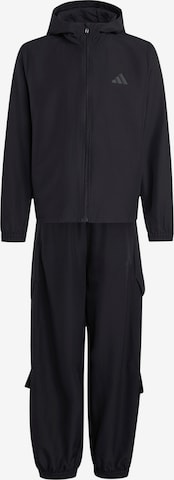 juoda ADIDAS SPORTSWEAR Treniruočių kostiumas: priekis