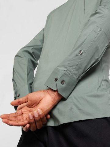 HUGO Red Slim fit Button Up Shirt 'Elisha' in Green