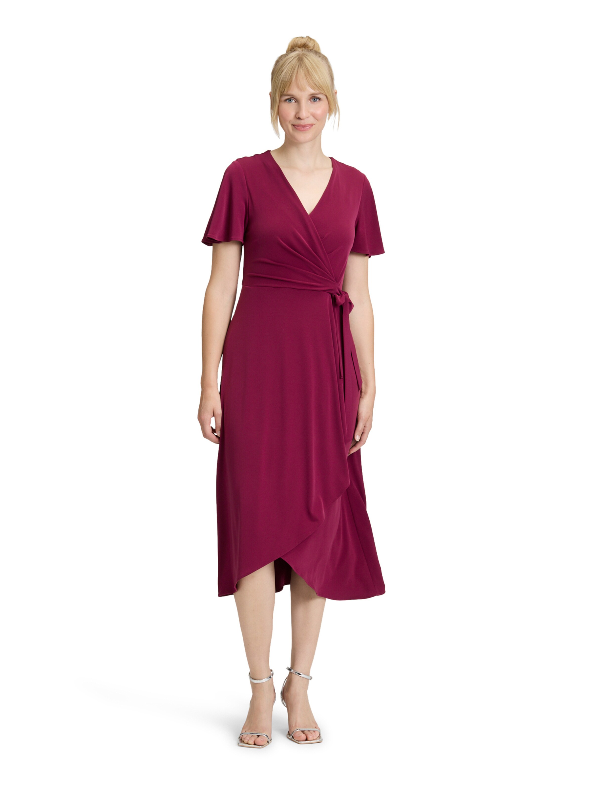 Vera Mont Jerseykleid kurzarm in Rot: Vorderseite