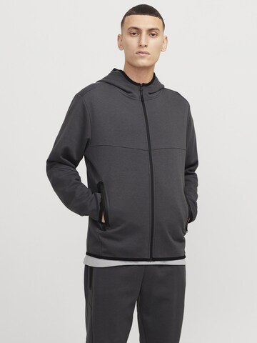 JACK & JONES Sweatvest 'JCOFusion' in Grijs: voorkant