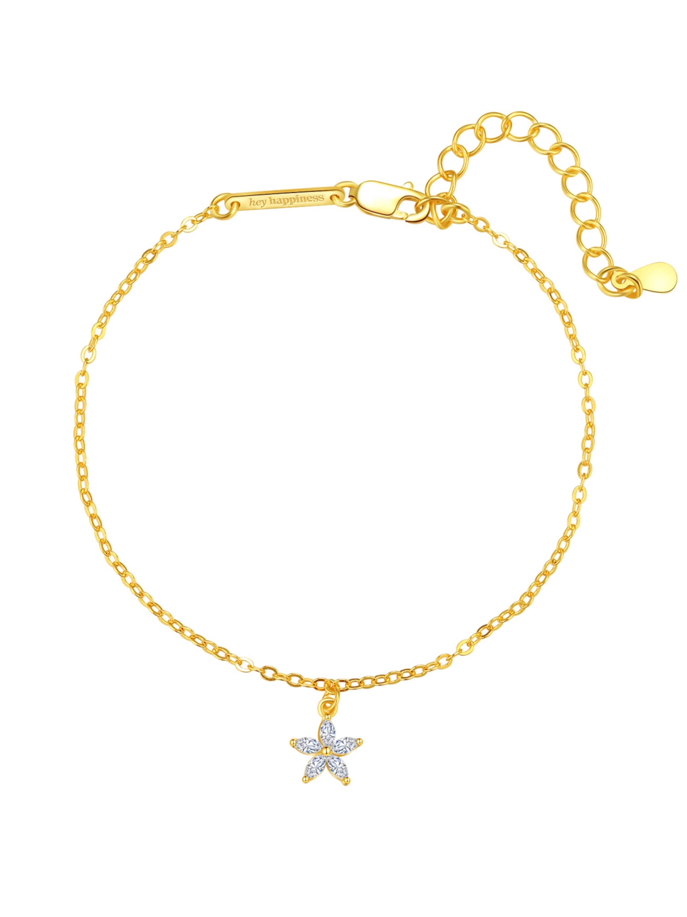 Braccialetto 'Daisy Spark' di Hey Happiness in oro: frontale