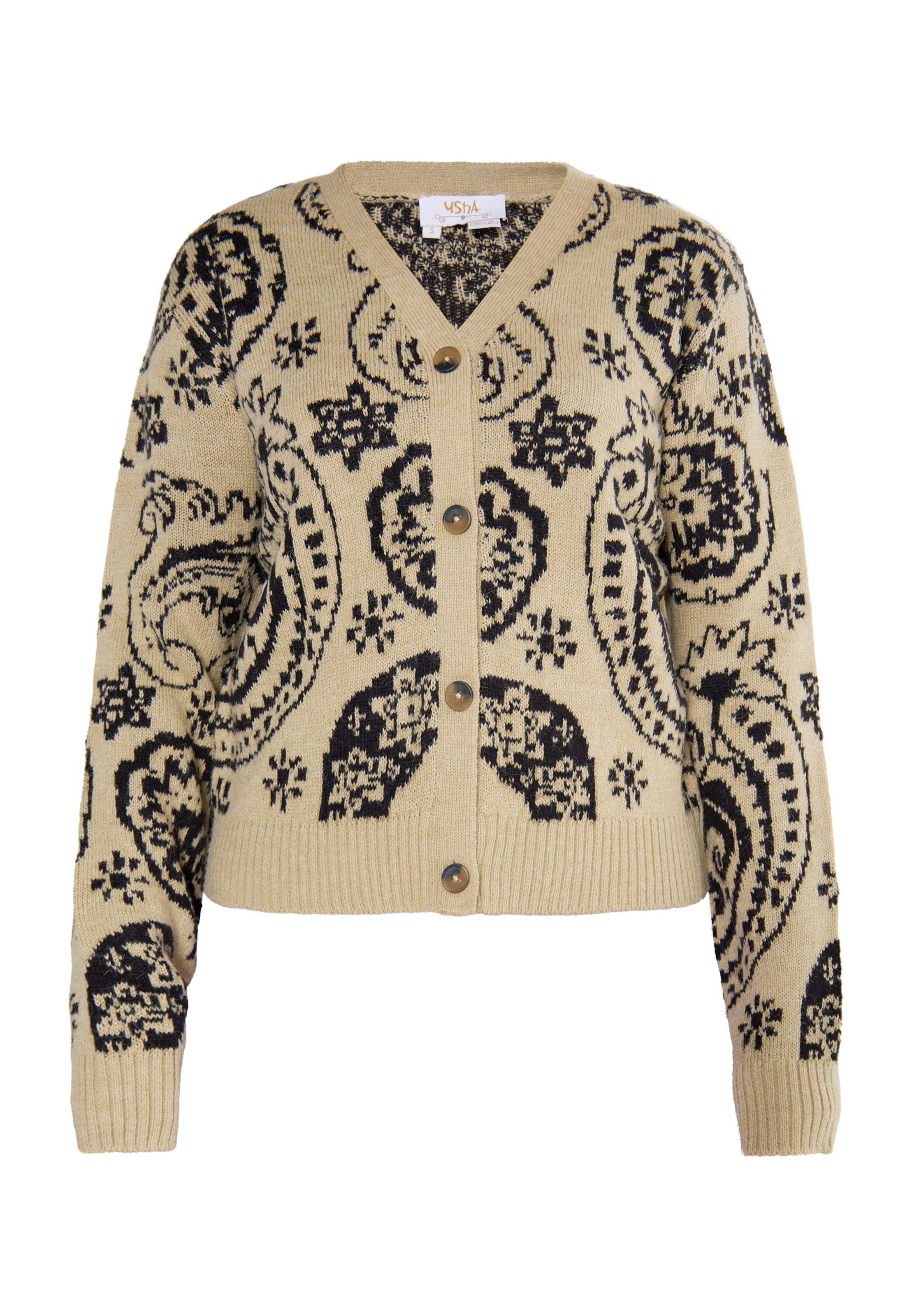 usha FESTIVAL Плетена жилетка 'Rakata' в бежово: отпред