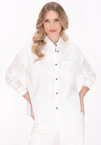DreiMaster Maritim Blouse in White: front