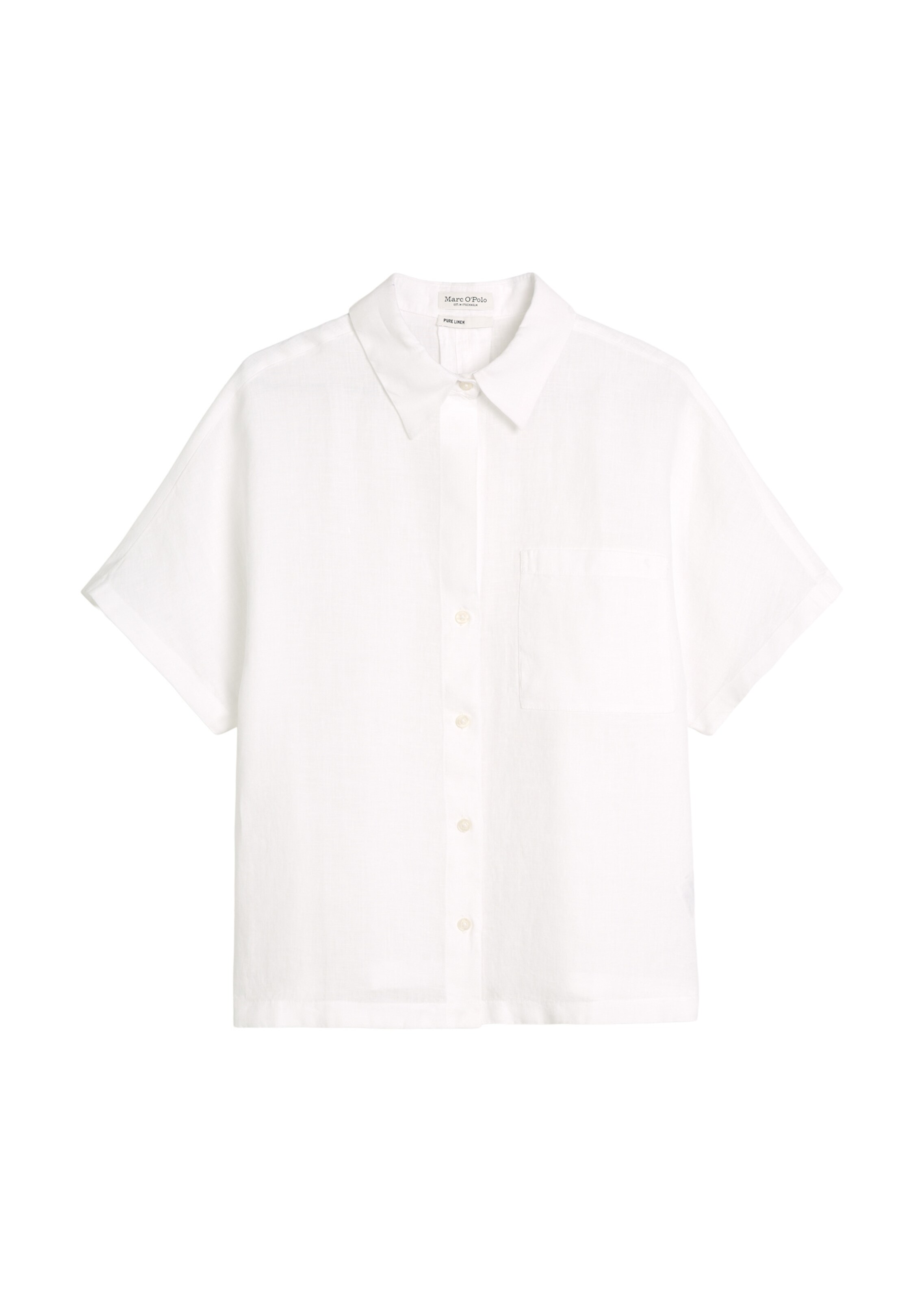 Marc O'Polo Blouse ' mit breiter Kellerfalten im Rücken ' in Wit: voorkant