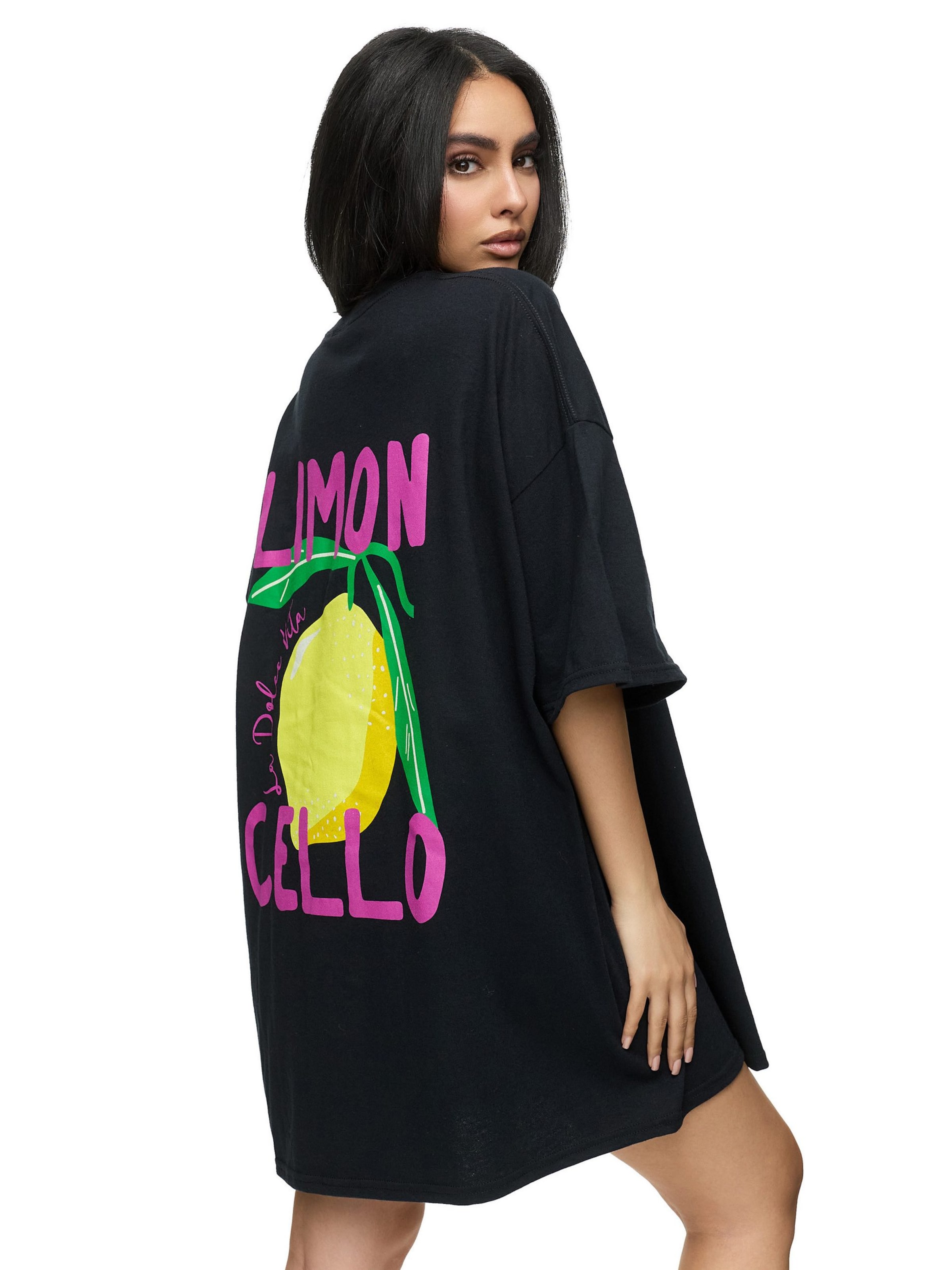 Worldclassca Oversizeshirt 'Limon Cello'‌‌‌‌‌‌‌‌ in Schwarz: Vorderseite