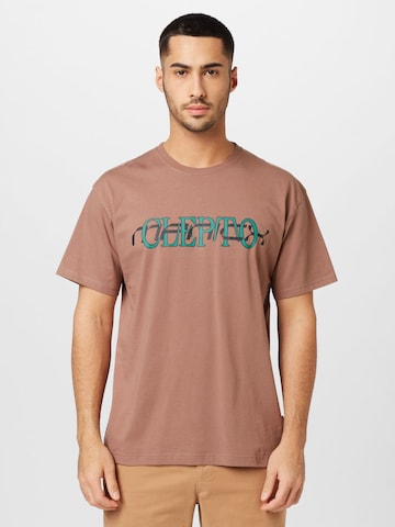 T-Shirt 'New Dimension' Cleptomanicx en marron : devant