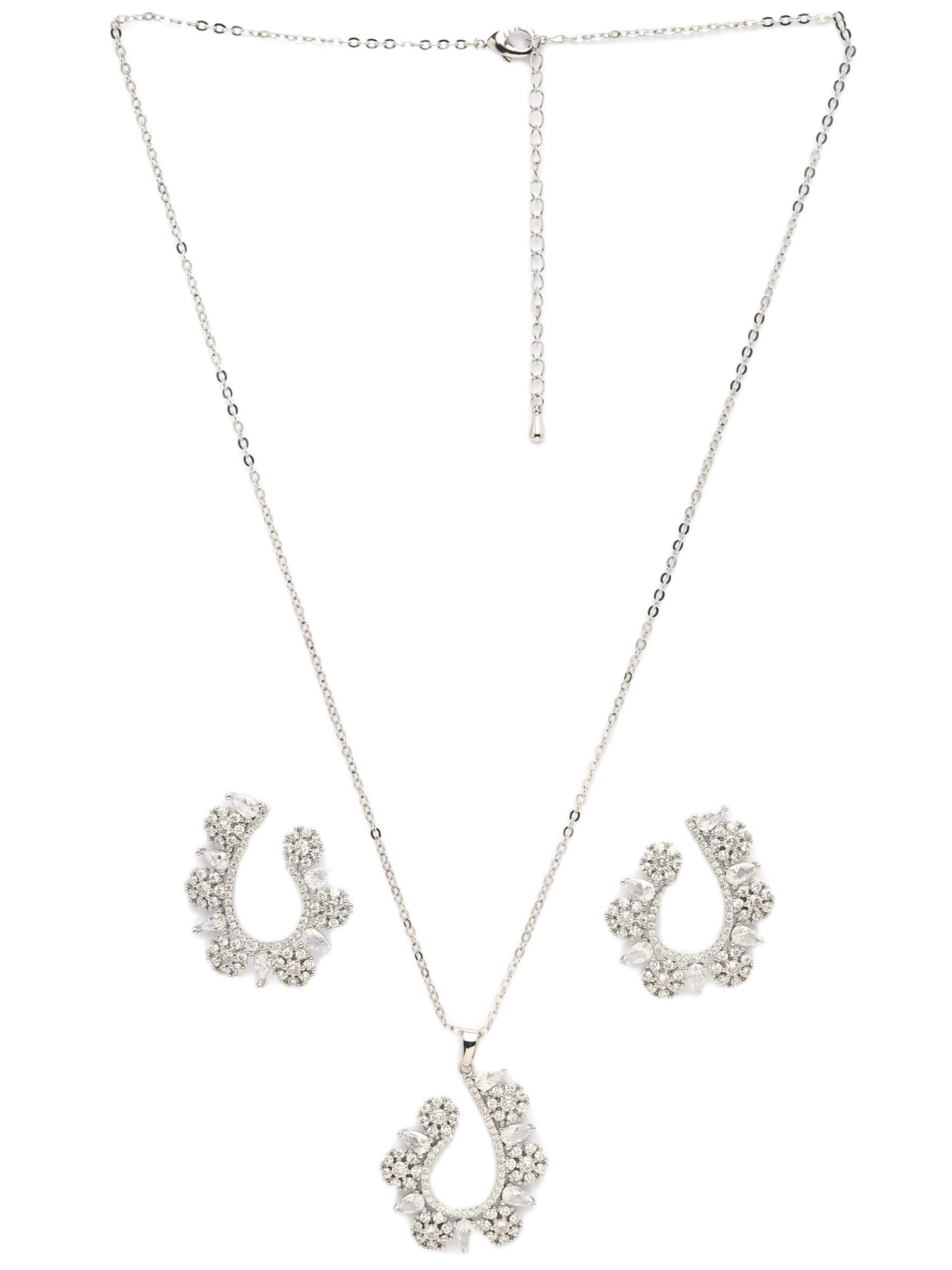 AVANT-GARDE PARIS - Conjunto de joyería 'Inesta' en plata: frente