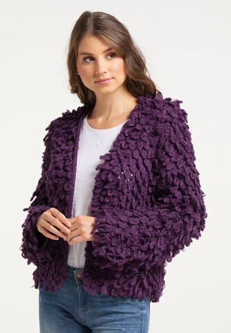 IZIA Knit Cardigan in Purple: front