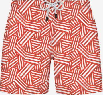 Pantaloncini da bagno 'GEOMETRIC' di WESTMARK LONDON in arancione: frontale