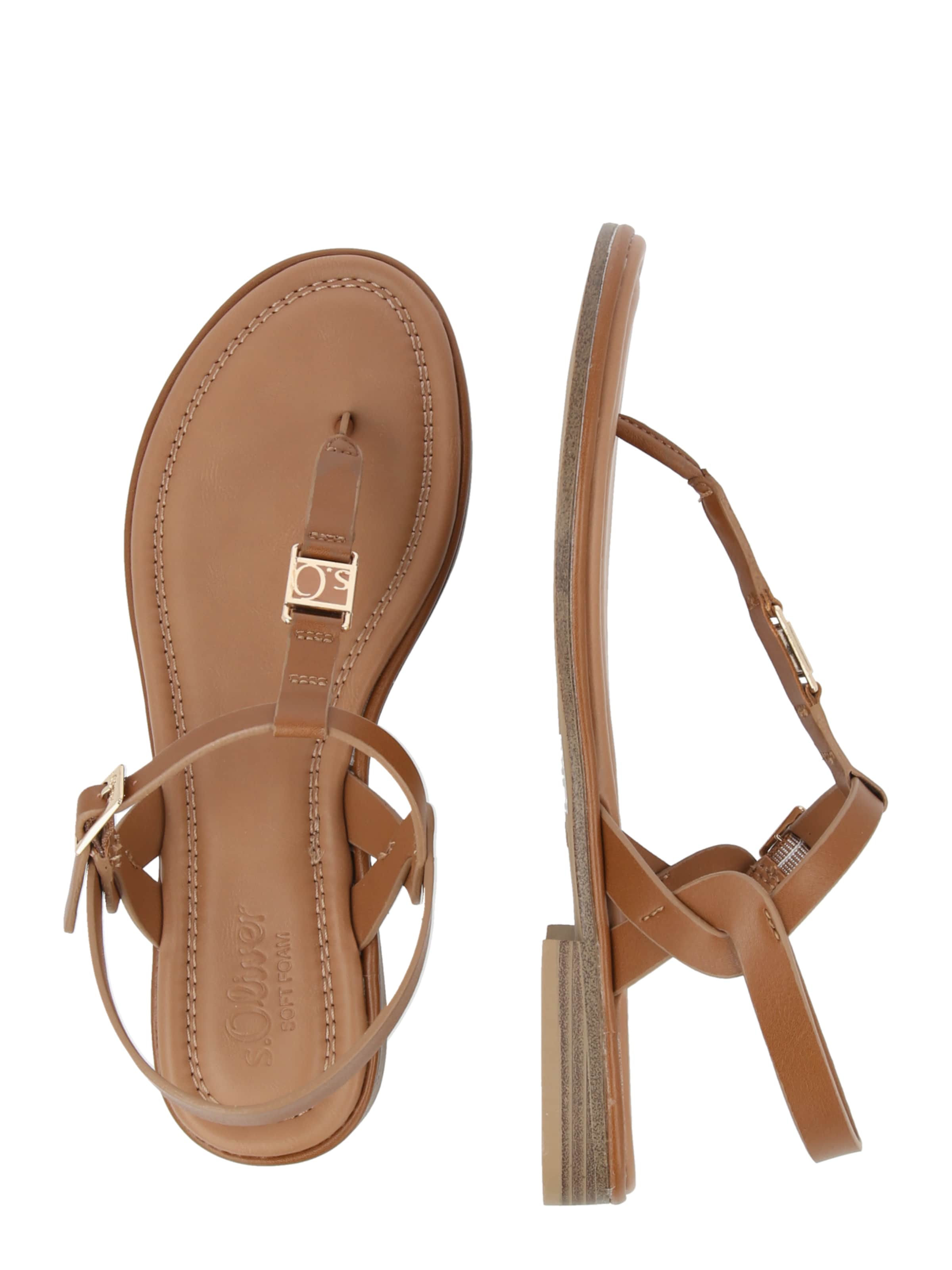 s.Oliver - Chinelos de dedo em castanho