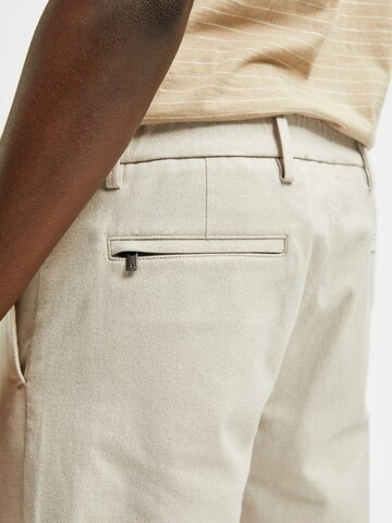 Effilé Pantalon chino 'York' SELECTED HOMME en beige