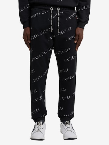 Carlo Colucci Tapered Pants 'Davare' in Black: front