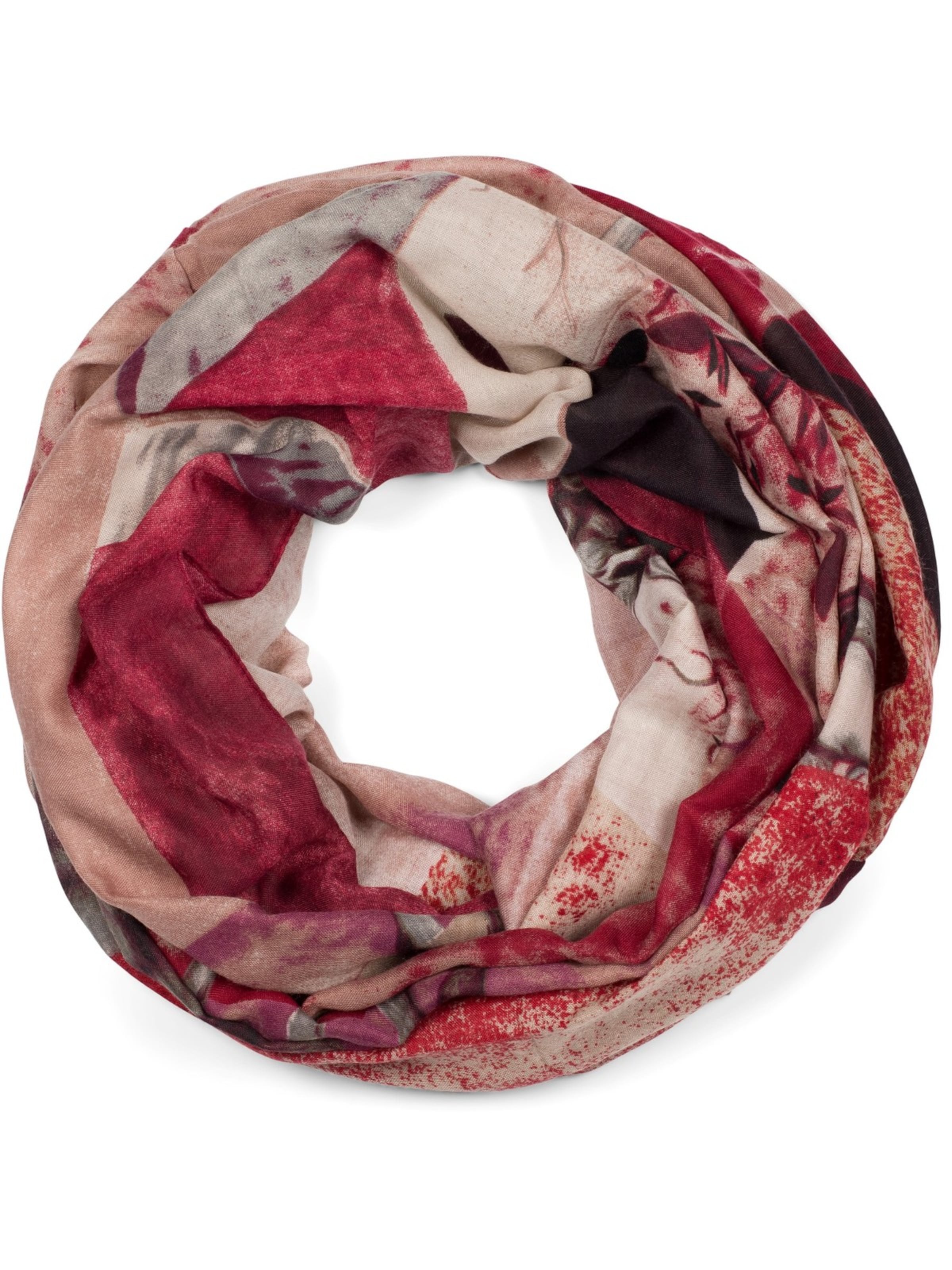 styleBREAKER Schlauchschal 'Loop Schal mit Hirsch Print'‌‌‌‌‌‌‌‌ in Pink: Vorderseite