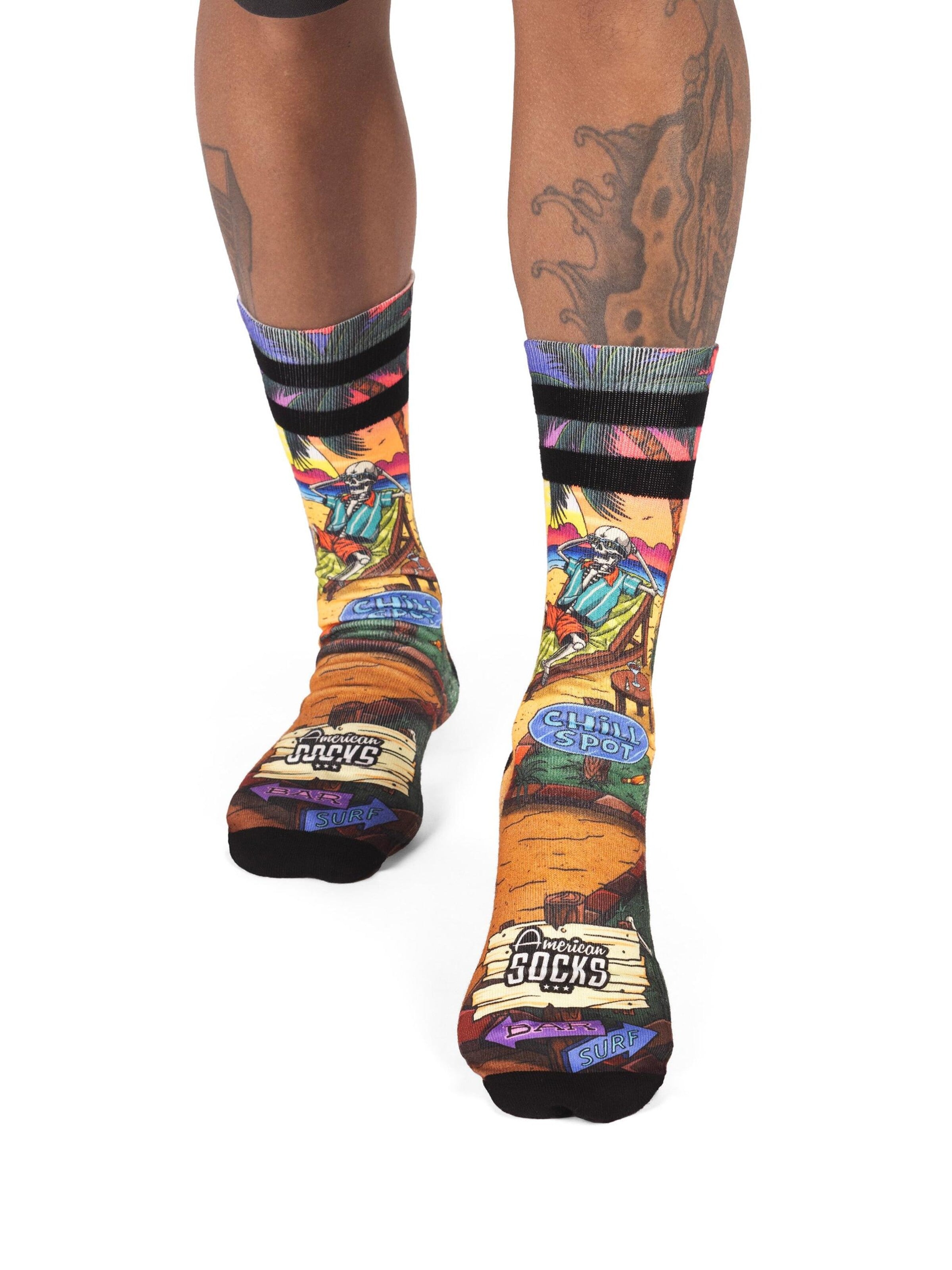 Chaussettes 'Chiller' American Socks en marron : devant