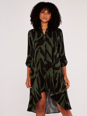 Apricot Oversized Dress in Green: front