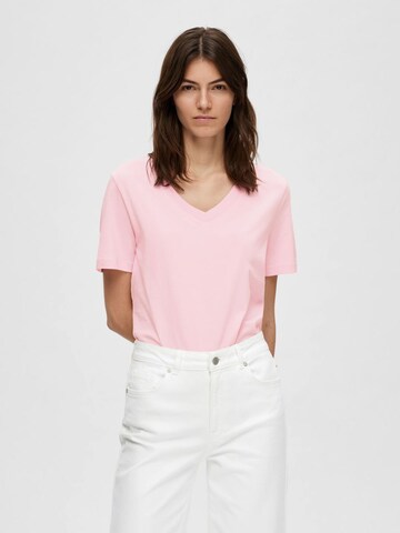 T-shirt SELECTED FEMME en rose : devant