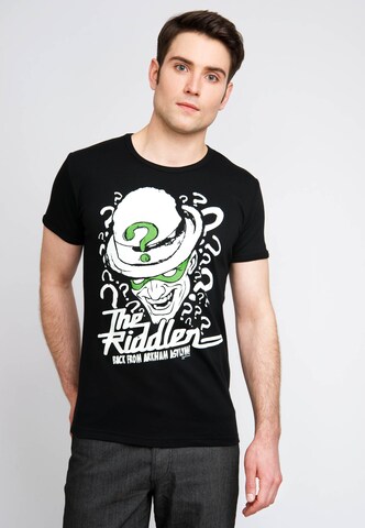 LOGOSHIRT Shirt 'The Riddler' in Black: front