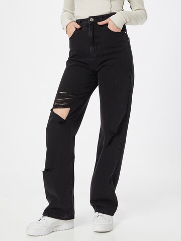 Misspap Wide leg Jeans in Zwart: voorkant