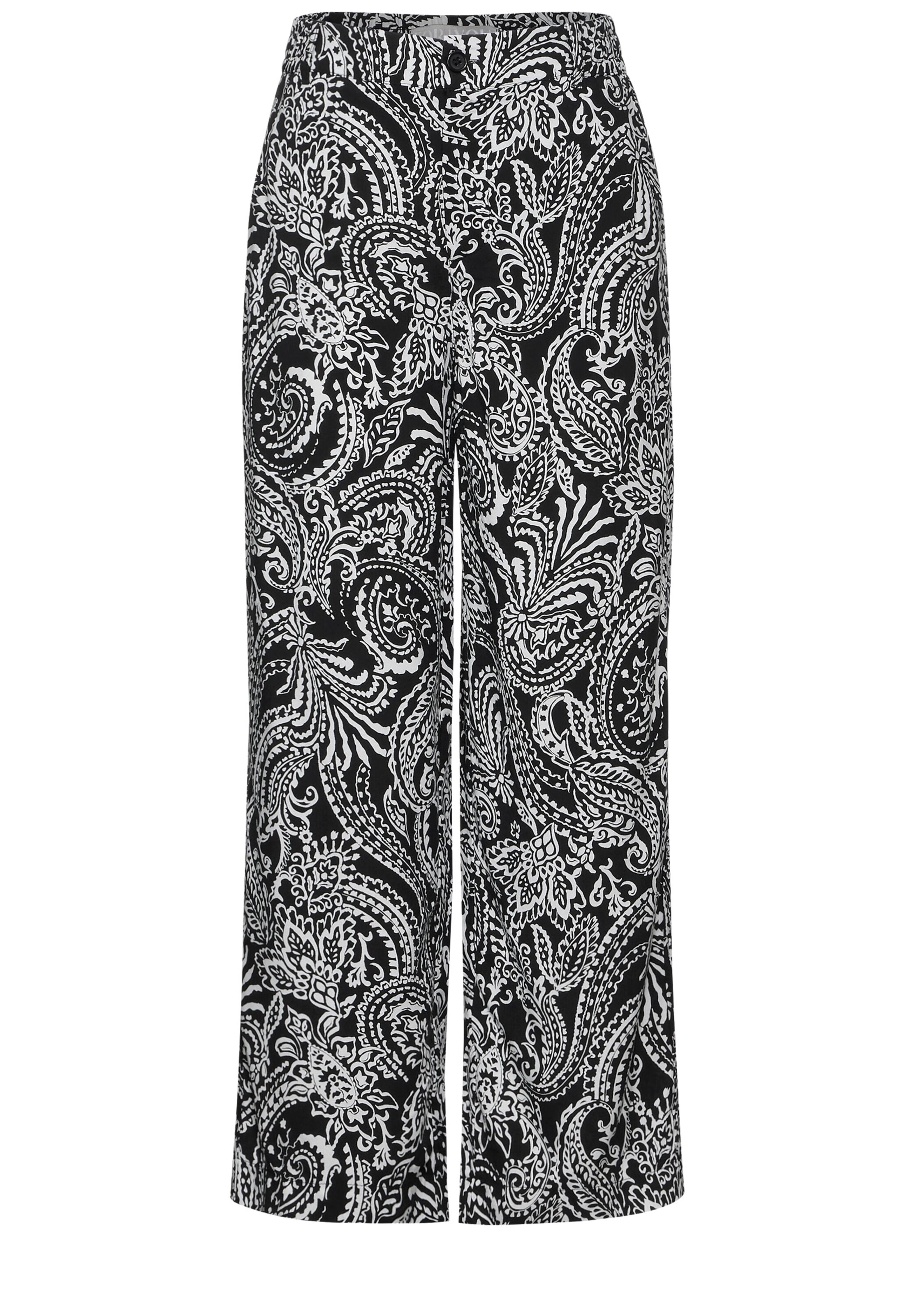 STREET ONE Wide leg Pants in Black: front